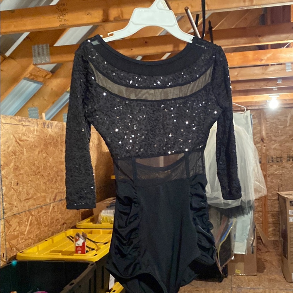 Black Sequin Mesh Bodysuit